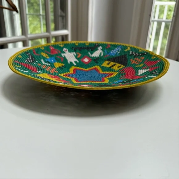 African Zulu Telephone Wire Basket / Bowl Woven Platter - Picture 3 of 15